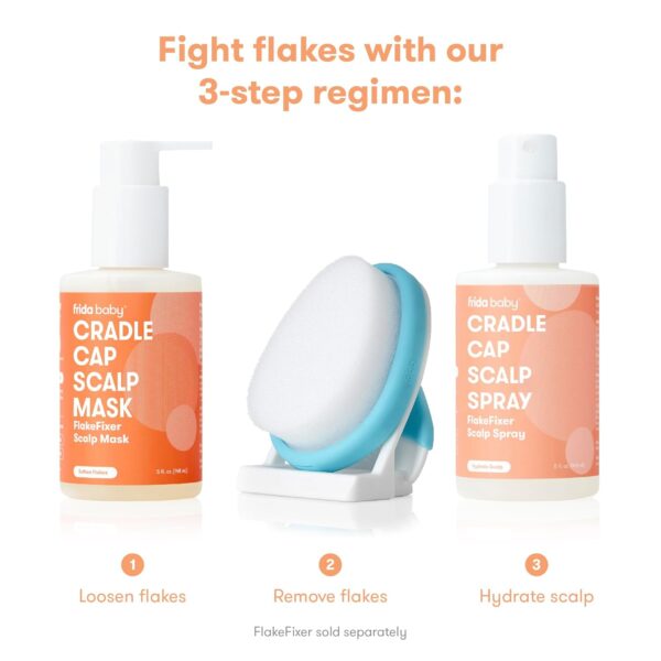Frida Baby Cradle Cap Treatment, Cradle Cap Shampoo for Babies + Flake Fixer Scalp Spray, Cradle Cap Kit Soothes Baby's Scalp, Prevents Dryness and Flakes