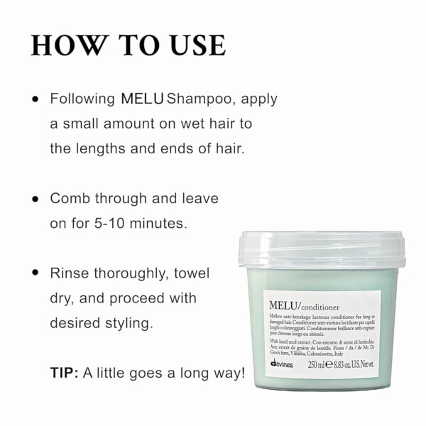 Davines MELU Conditioner, Anti-Breakage Conditioner For Long Hair And Damaged Hair