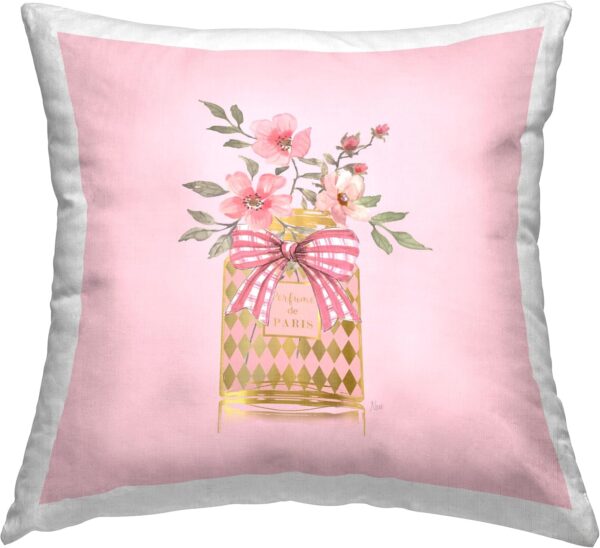 Stupell Industries Perfume Bouquet Florals Design by Nan Indoor Printed Throw Pillow, 18 x 7 x 18, Pink