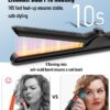 360° Airflow Styler Curling Iron, 2 in 1 Hair Straightener and Curler with Vented Cool Air to Lock in Style, 1.25 Inch Extra Long Flat Iron Curling Iron in One, Dual Voltage for Travel, LCD Display