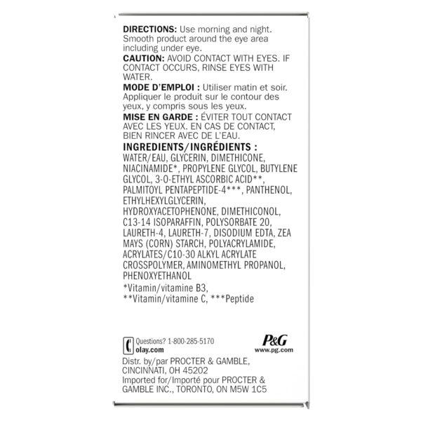 Olay Brightening Eye Cream, Vitamin C, Fragrance-Free, 0.5 oz