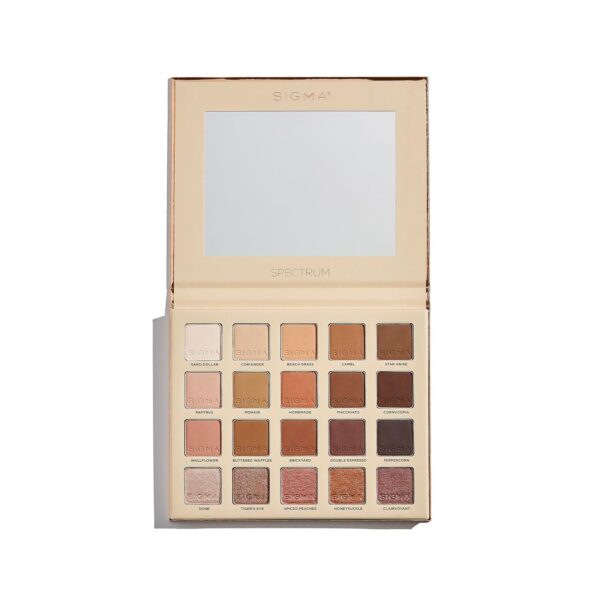 Spectrum Eyeshadow Palette - 20 Neutral Eyeshadow Shades in Matte, Shimmer and Metalic Finishes - Highly Pigmented Vegan Eye Makeup Palette - Clean Beauty Products