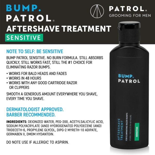 Bump Patrol Sensitive Strength Aftershave Formula - Gentle After Shave Solution Eliminates Razor Bumps and Ingrown Hairs - 2 Ounces