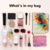 Linen Makeup Bag For Women, Waterproof Travel Cosmetic Organizer Lightweight Zipper Travel Toiletry Bag Organizer Abstract Music Themed Makeup Brushes Storage Bag