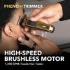Andis 562310 Phenom Professional Cord/Cordless Lithium-ion Electric Beard & Hair Trimmer with Charging Stand, Gold