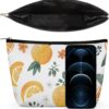 Toiletry Bag for Women Oranges And Lemons Cosmetic Bag Portable Capacity Travel Makeup Bags with Zipper Lightweight Cute Beauty Makeup Organizer for Traveling, Accessories, Essentials