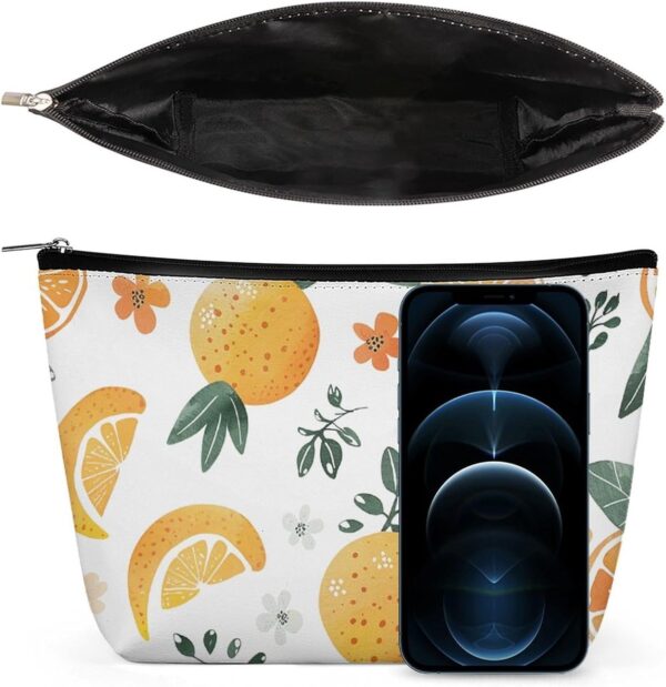 Toiletry Bag for Women Oranges And Lemons Cosmetic Bag Portable Capacity Travel Makeup Bags with Zipper Lightweight Cute Beauty Makeup Organizer for Traveling, Accessories, Essentials
