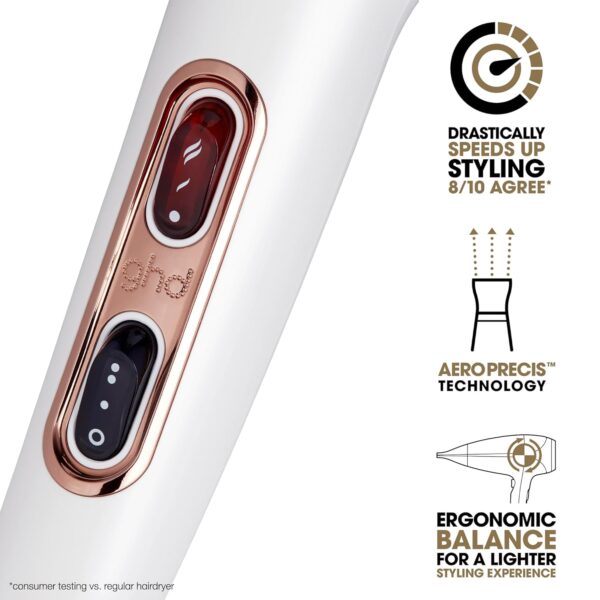 ghd Helios Hair Dryer ― 1875w Professional Blow Dryer, Longer Life + Brushless Motor Lightweight Hair Dryer for Salon-Worthy Blowout