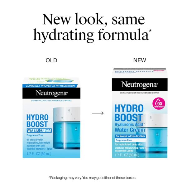 Neutrogena Hydro Boost Water Cream, 72 Hr Hydration for Normal/Extra Dry Skin, Fragrance Free, Face Moisturizer with Hyaluronic Acid, 1.7 oz. & Trial Size Hydro Boost Hydrating Gel Cleanser, 0.5 fl oz