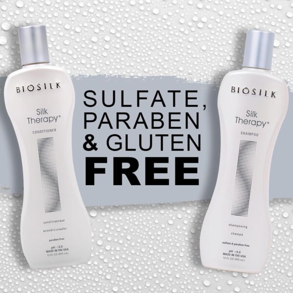 BioSilk Silk Therapy Duo Set Shampoo & Conditioner, Gentle Cleansing Haircare For Amazing Shine, Sulfate, Paraben, & Cruelty-Free, 12 Oz (Pack of 2)