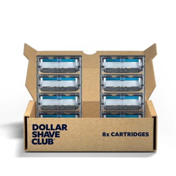 Dollar Shave Club Butter, For Sensitive Skin, A Translucent Shaving Cream & Gel Alternative & 8 Count 6 Blade Razor Refills with Built-in Trimmer