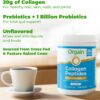 Orgain Hydrolyzed Collagen Peptides + Prebiotic & Probiotics Powder for Women & Men, 20g Grass Fed Collagen, 1 Billion CFU - Supports Digestive, Hair, Skin & Joint Health, Non-GMO, Type I & III, 1lb