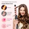 Rotating Curling Iron - 1 Inch Automatic Curling Iron for Fast Long-Lasting Curler Waves, Dual Voltage Automatic Hair Curler with Adjustable Temp and LCD Display for Effortless Beach Waves, Rose Gold