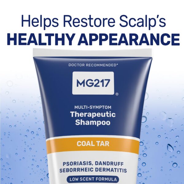 MG217 Psoriasis Shampoo with Coal Tar, Therapeutic Scalp Treatment, Controls Itching, Scaling, Flaking, Scale Buildup, Psoriasis Scalp Treatment, .5% Coal Tar Shampoo and Conditioner, 8floz
