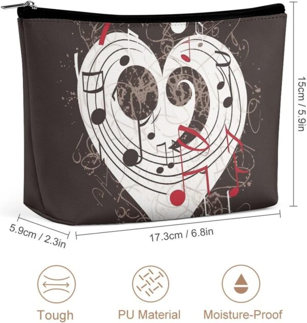 Makeup Bag for Women Cosmetic Bags Music Symbols Love Travel Toiletry Bag Cute Zipper Make Up Bags Large Capacity Makeup Case Organizer Portable Makeup Pouch for Travelling Gift