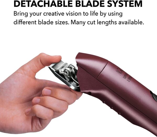 Andis Professional UltraEdge Super 2-Speed Detachable Blade Dog/Pet Clipper, Rotary Motor with Shatter-Proof Housing, Runs Calm & Silent, 14-Inch Cord, for All Dog Coats & Breeds, 120 Volts, Burgundy