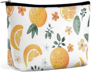 Toiletry Bag for Women Oranges And Lemons Cosmetic Bag Portable Capacity Travel Makeup Bags with Zipper Lightweight Cute Beauty Makeup Organizer for Traveling, Accessories, Essentials
