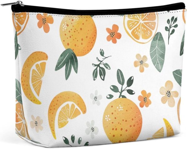 Toiletry Bag for Women Oranges And Lemons Cosmetic Bag Portable Capacity Travel Makeup Bags with Zipper Lightweight Cute Beauty Makeup Organizer for Traveling, Accessories, Essentials