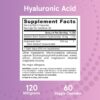 Jarrow Formulas Hyaluronic Acid 120 mg, Dietary Supplement, Skin Health Support, 60 Veggie Capsules, Up to 30 Day Supply