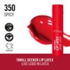 Rimmel Thrill Seeker Lip Latex, 350 Spicy, Liquid Lipstick, Lipgloss, Lip Colour, Hyaluronic Lipstick, Lip Stain, Smooth Shine, Hydration, Hyaluronic Acid, Vitamin E, Aloe Vera, 0.2oz