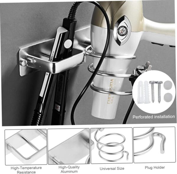 Hair Dryer Holders, Hair Dryer Holder, Spiral Shelf Tool Organizer Wall Mount, Space-Saving Aluminum Alloy Blow Stand for Dressing Table Bathroom