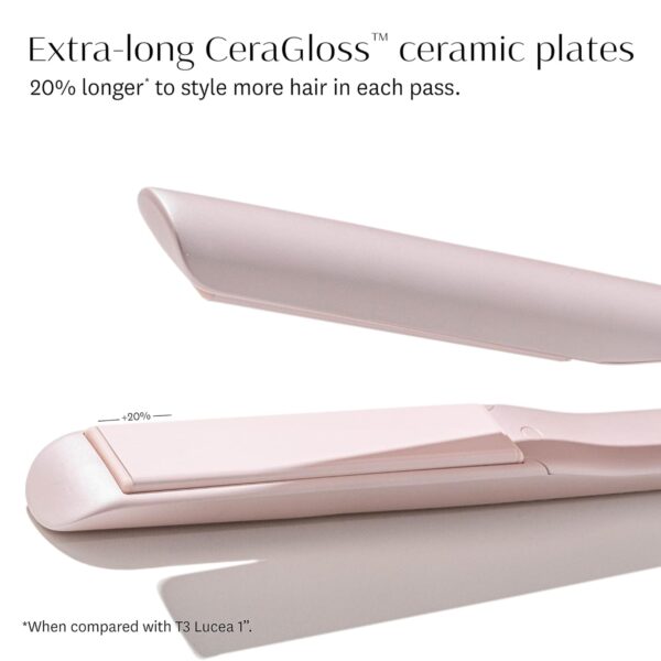 T3 SinglePass Smooth X Professional Flat Iron with Extra-Long Ceramic Plates for Faster Styling, 9 Heat Settings for All Hair Types, For Straightening, Curling, and Waving