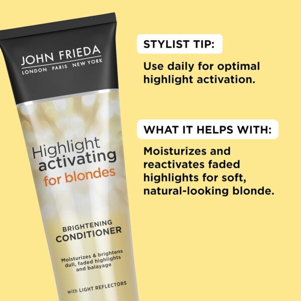 John Frieda Sheer Blonde Highlight Activating Conditioner, Brightening Conditioner for Blonde Hair, Maintains Moisture and Enhances Color with Avocado Oil, 8.45 Oz, Pack of 2