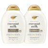 OGX Nourishing + Coconut Milk Shampoo & Conditioner Set, Hydrating & Restoring, Moisturizes for Soft Hair After the First Use, Sulfate-Free Surfactants, 2 Items, 2 x 13 fl. Oz