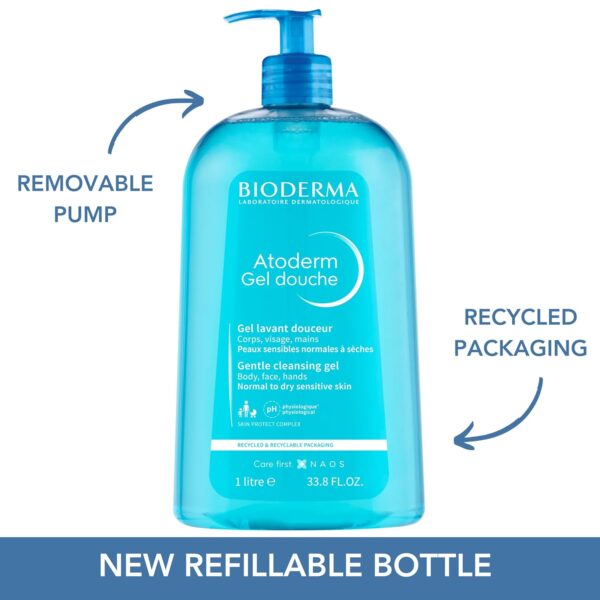 Bioderma - Atoderm - Hydrating Shower Gel - Moisturizing Face and Body Cleanser - Body Wash for Normal to Dry Sensitive Skin