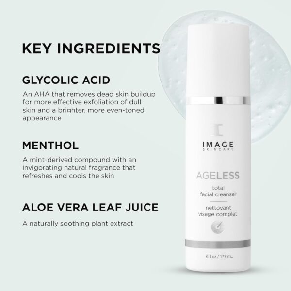 IMAGE Skincare, AGELESS Total Facial Cleanser, Gentle Face Wash for Smoother Revitalized Skin, 6 oz