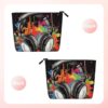 Linen Makeup Bag For Women, Waterproof Travel Cosmetic Organizer Lightweight Zipper Travel Toiletry Bag Organizer Music Style Makeup Brushes Storage Bag