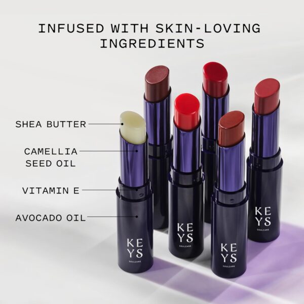 Keys Soulcare Comforting Tinted Lip Balm, Moisturizes, Smooths & Softens Dry Lips with Shea Butter, Buildable Sheer Color, Long-Lasting, Vanilla Scent