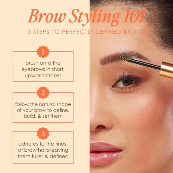 Grande Cosmetics GrandeBROW-FILL Volumizing Brow Gel, Tinted or Clear Eyebrow Mascara, Soft Flexible Hold, Water Resistant