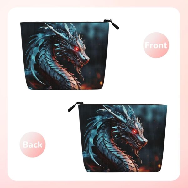 Linen Makeup Bag For Women, Waterproof Travel Cosmetic Organizer Lightweight Zipper Travel Toiletry Bag Organizer Dragon Makeup Brushes Storage Bag