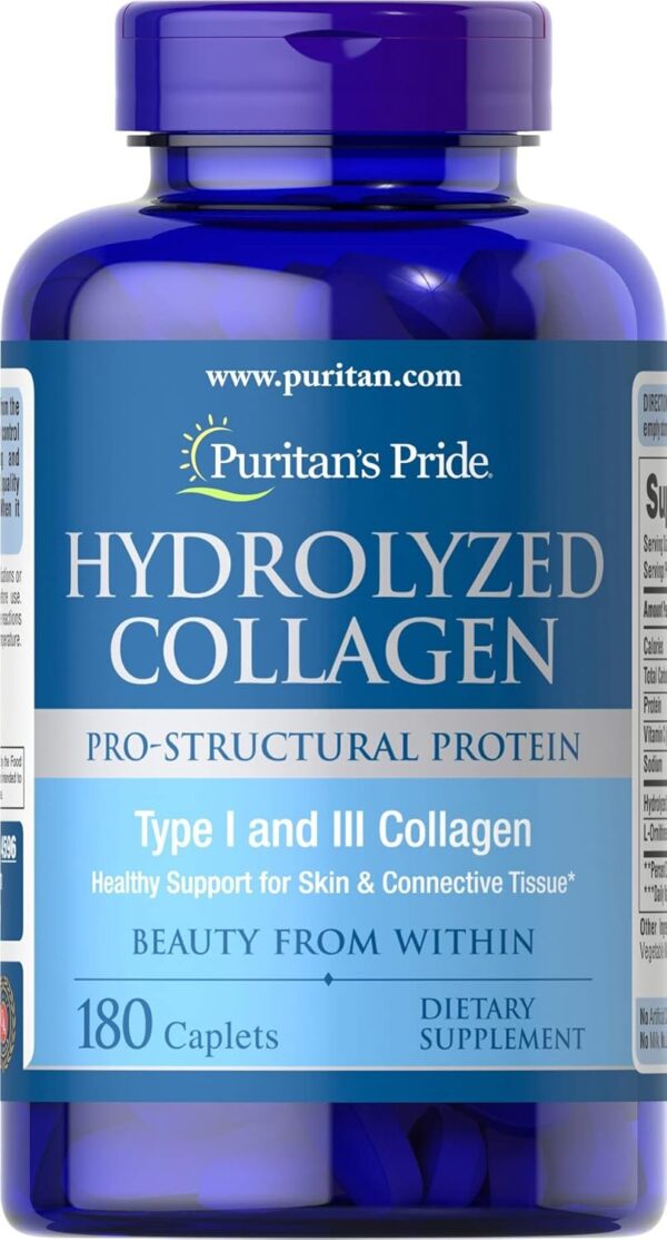 Puritan's Pride Hydrolyzed Collagen 1000 mg - 180 caplets Protein Supplement