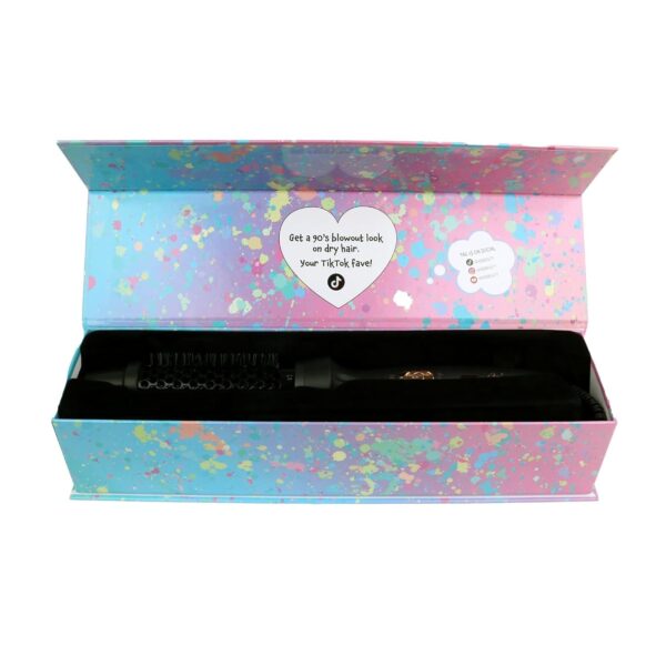 Aria Beauty Thermal Ionic Styling Brush - Hot Air Brush for Perfect Blowouts - Ceramic Round Brush - Lightweight Design and Easy Grip - Black - 1 pc