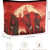 Makeup Bag for Women Cosmetic Bags Elephants Red Travel Toiletry Bag Cute Zipper Make Up Bags Large Capacity Make Up Case Organizer Portable Makeup Pouch for Travelling Gift