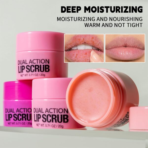 iiniim 5Pcs Lip Scrub Set for Dry and Chapped Lips Moisturizing Exfoliator Gentle Care Softens Smooths Flaky Skin Lip Care Kit for Women Girls Pink One Size