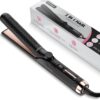 360° Airflow Styler Curling Iron, 2 in 1 Hair Straightener and Curler with Vented Cool Air to Lock in Style, 1.25 Inch Extra Long Flat Iron Curling Iron in One, Dual Voltage for Travel, LCD Display