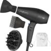 Conair Infiniti Pro Hair Dryer with Diffuser Plus 2 Other Attachments and Drawstring Storage Bag | Performa Series Hair Dryer | Blow Dryer with Professional Performance Motor | Black