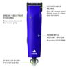 Andis 24820 EasyClip Professional-Animal 7-Piece Detachable Ceramic Blade Clipper Kit, Frustration Free Packaging, Corded Electric, Purple