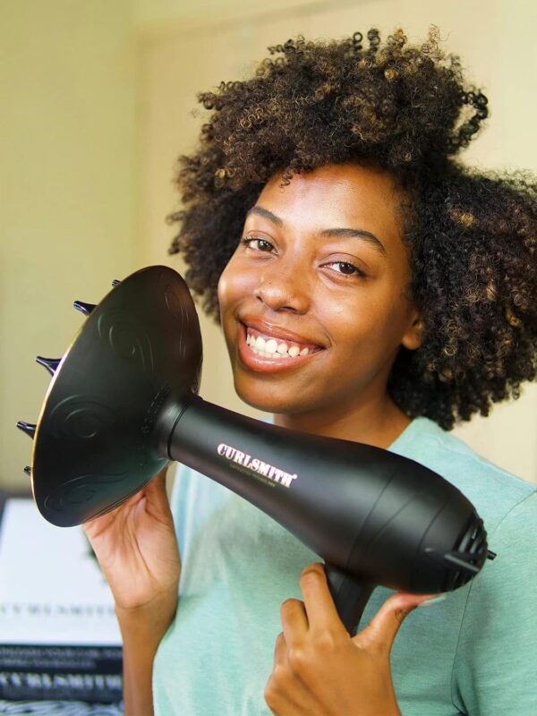 CURLSMITH Defrizzion Hair Dryer, for Curly Hair, with Extra Large 8" Diffuser for Fast Drying, 2 Speeds, 3 Heat Settings, Sustained Cool Setting with Minimal Heat Impact