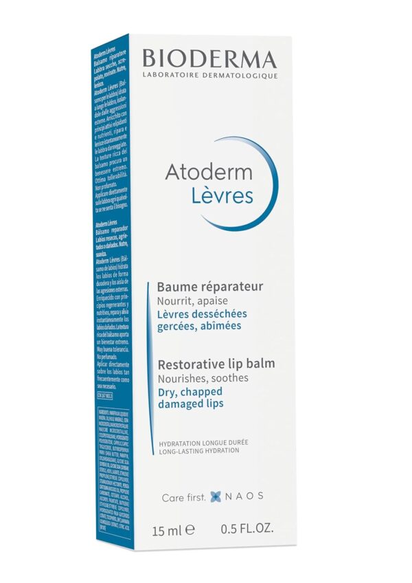 Bioderma Atoderm Lip Balm, Moisturizing and Nourishing Balm for Dry Lips