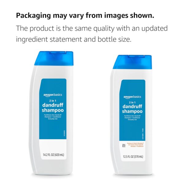 Amazon Basics 2-in-1 Dandruff Shampoo & Conditioner, Gentle and pH Balanced, 14.2 Fluid Ounces, 1-Pack (Previously Solimo)