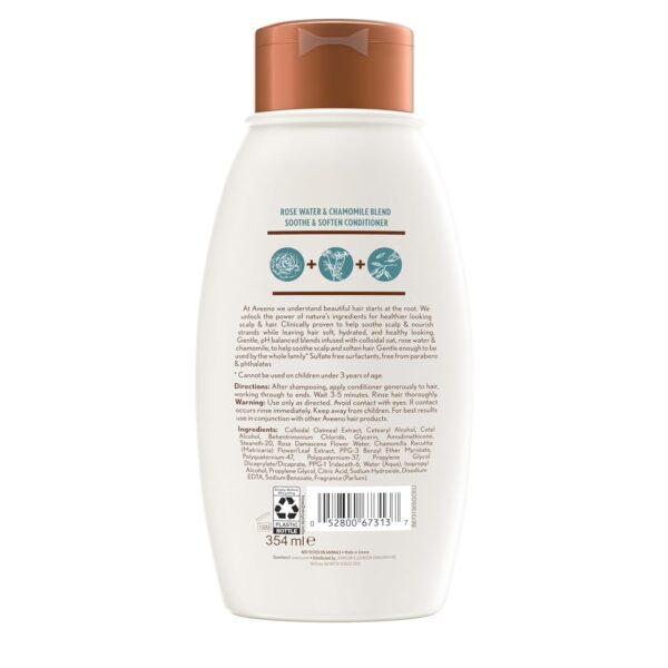 Aveeno Scalp Soothing Rose Water and Blend Conditioner, chamomile, 12 Fl Oz