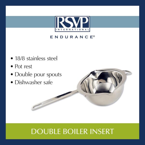 RSVP International Double Boiler Collection Stainless Steel, Dishwasher Safe, 2 Cup