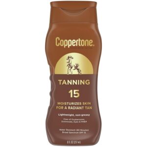 Coppertone Tanning Sunscreen Lotion, SPF 15 Broad Spectrum Sunscreen, 8 Fl Oz