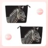 Linen Makeup Bag For Women, Waterproof Travel Cosmetic Organizer Lightweight Zipper Travel Toiletry Bag Organizer Animal Zebra Makeup Brushes Storage Bag