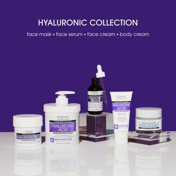 Advanced Clinicals Hyaluronic Acid Moisturizer Body Cream W/Vitamin E | Hydrating Cream & Body Lotion For Women & Men To Help Improve Look of Wrinkles, Dry Skin, Crepey Looking Skin, 16 Ounce