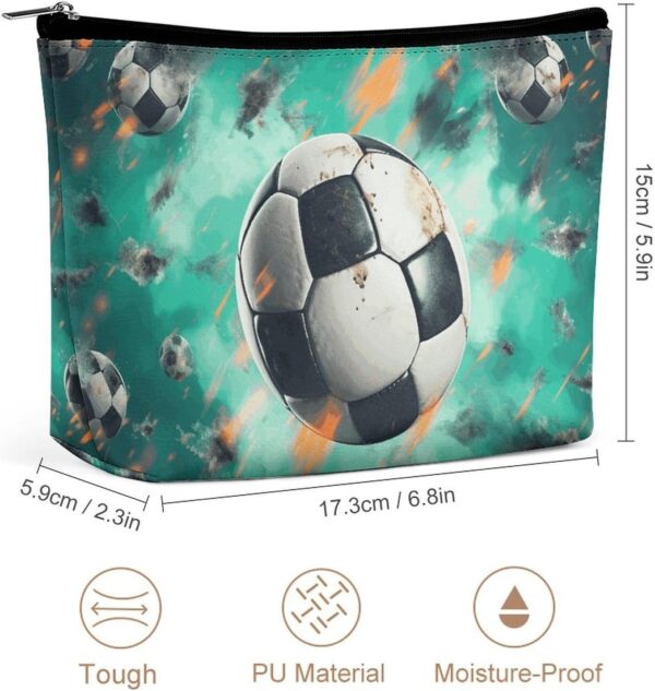 Makeup Bag for Women Cosmetic Bags Soccer Travel Toiletry Bag Cute Zipper Make Up Bags Large Capacity Makeup Case Organizer Portable Makeup Pouch for Travelling Gift